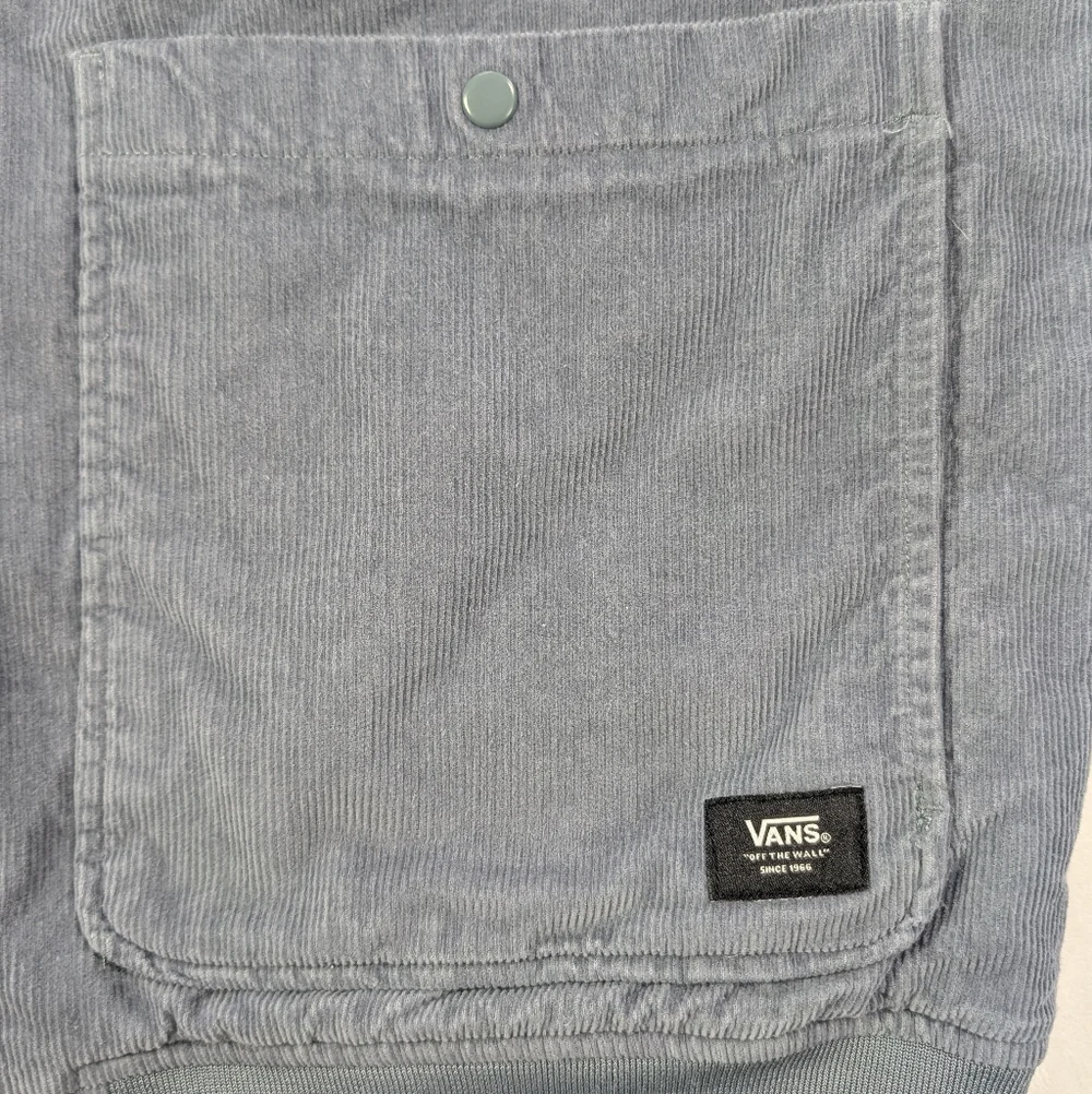 Vans Carlson Corduroy Bomber Jacket‎ Quilted Blue Gray XL